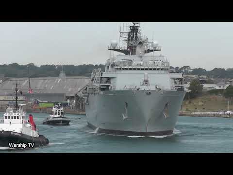 HMS ALBION L14 LEAVES DEVONPORT NAVAL BASE AT THE NARROWS, DEVILS POINT - 18th July 2022