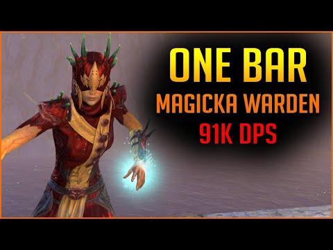 One Bar Magicka Warden Build - Oakensoul Ring 91k DPS - ESO (Elder Scrolls Online) High Isle 2022