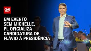 Vídeo: PL oficializa candidatura de Flávio Bolsonaro à Presidência | AGORA CNN