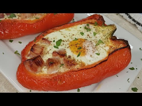 Cómo hacer Pimientos Rellenos de Beicon y Huevos súper fáciles. 😎 ¡El Entrante Perfecto!