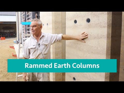 Rammed Earth Columns Installation - Hurstmon Apartments