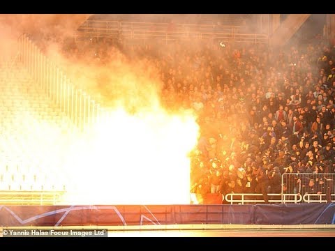 Petrol bomb explodes amid bloody clashes ahead of Ajax vs AEK Athens