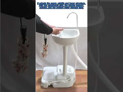 Portable Camping Sink with Foot Pump for Outdoor Events, Gatherings, Camping Hand Wash Basin Stand