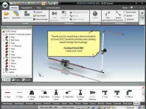 Piping SmartAssembly in IRONCAD COMPOSE