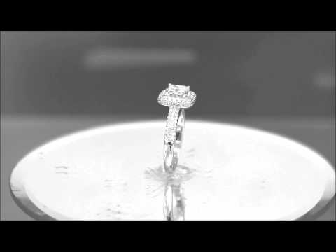 EGL USA H-VS2 18K WHITE GOLD RINCESS CUT DIAMOND ENGAGEMENT RING HALO DECO 1.70CT  - ASW - 752N