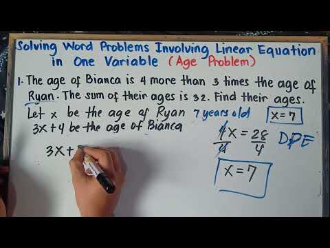 Solving Word Problems Involving Linear Equation in One Variable ( Age Problem ) Grade 8 | Q3 |
