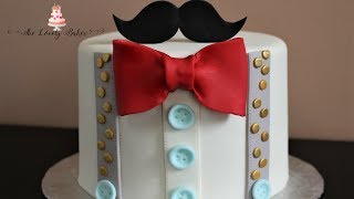 Father&#39;s Day Gentlemen&#39;s Bow Tie &amp; Mustache Cake Tutorial