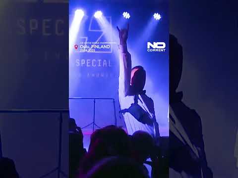 Finalists rock invisible riffs at Air Guitar World Championships #nocomment #youtubeshorts #guitar