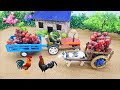 Diy Mini Farm Diorama Mini Bullock Cart Mini Tractor Grapes Farming