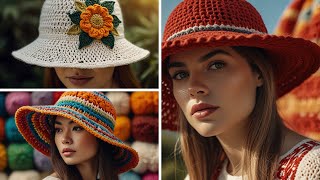 52 Ideias de Chapéus Femininos Feitos de Crochê com Lã - #modelosdetricô #crochê #projeto #tricotado