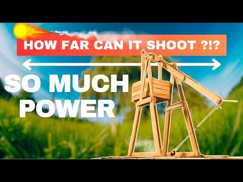 THE BEST CATAPULT! How to make a popsicle sticks TREBUCHET. (In under 30 minutes)