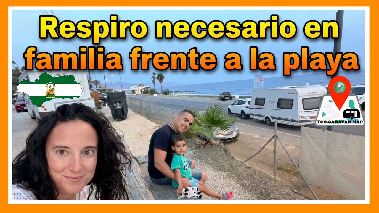 Área de caravanas  frente a la playa en la provincia de Málaga