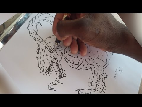 How to Draw Dax with 1Pen ZHC Character speed drawing...