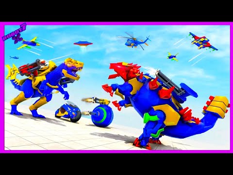 Flying Dino Robot Car Jet Game Android gameplay