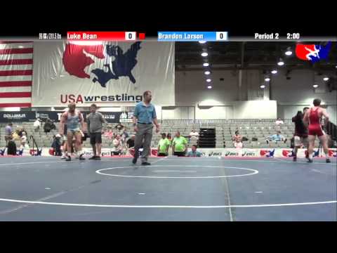 Luke Bean vs. Brandon Larson at 2013 Junior Nationals - FILA - FS