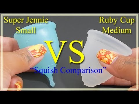 Super Jennie Sm vs Ruby Cup Med "Squish" - Menstrual Cups