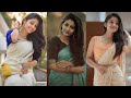 Ivana Stunning Saree Photoshoot Part 2 Actress Ivana Silk Green Saree With Black Blouse Looks