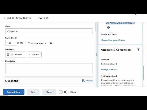 Brightspace Quiz Tool Update 2023