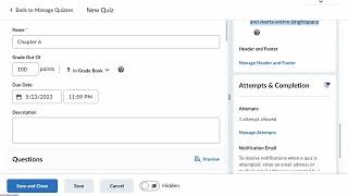 Brightspace: Quiz Tool Update (2023)