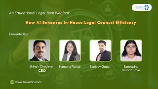 Live Webinar | How AI Enhances Inhouse Legal Counsel Efficiency | Smart Legal Counsel | Beveron Tech