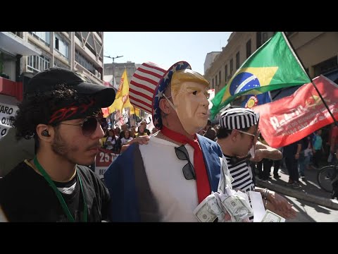 Sao Paulo protesters stage 'arrest' of Trump, Bolsonaro amid tariff threats | AFP