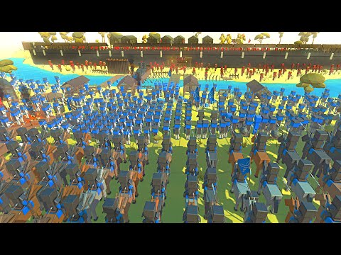 Blue Army Lays SIEGE to the Red CASTLE WALLS... - Ancient Warfare 3