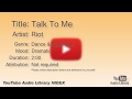 Talk To Me Riot Dance Electronic Dramatic YouTube Audio Library BGM