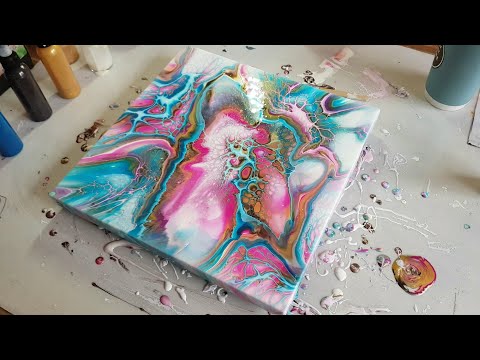 Swipe Technique and Blowing some Sheleeart Inspired Blooms - Acrylic Pouring