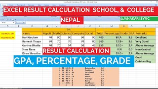 Download the video "GPA Result Calculation on Excel Automatic||Student Result Calculation in Nepal||Advance Excel-Nepali"