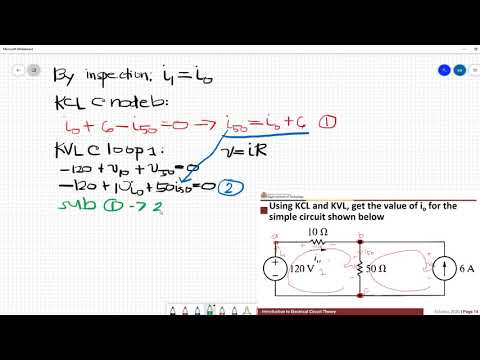 EEE130 - Electric Circuit Theory: Solving a simple problem using KCL and KVL