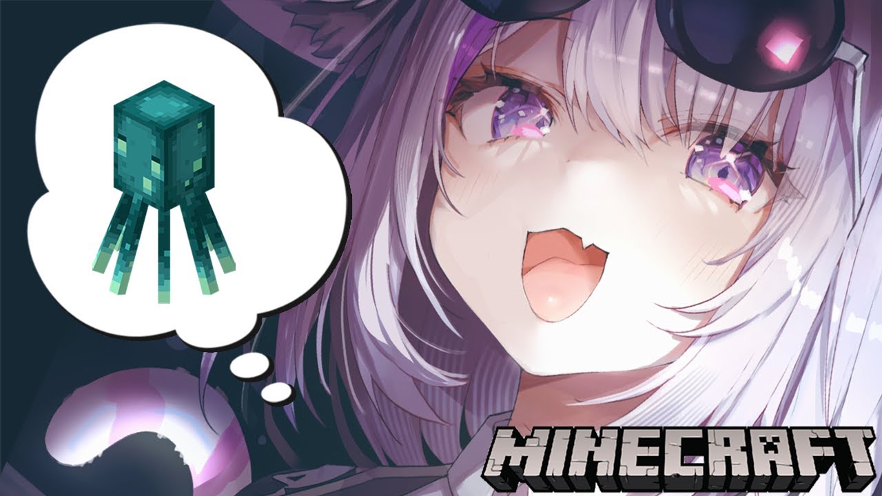 【Minecraft】ヒカリイカトラップを作ろう🦑🦑🦑【猫又おかゆ/ホロライブ】