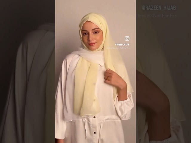 طرحة بوال لونين أصفر وأبيض طبقة واحدة