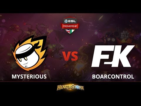 [Hearthstone] Mysterious vs Boarcontrol - Lower Bracket Round 2 - ESL Premiership Summer 2018 Finals