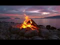 RELAX ASMR - Fireplace Crackling  - Feu de bois crépite sur la plage - Zen