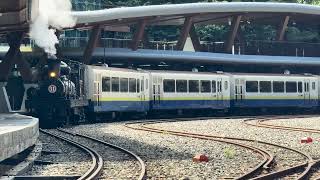 【Alishan Forest Railway】Shay SL-31 Attached to Vivid Express Arriving at Zhushan Station｜栩悅號附掛蒸機抵達祝山