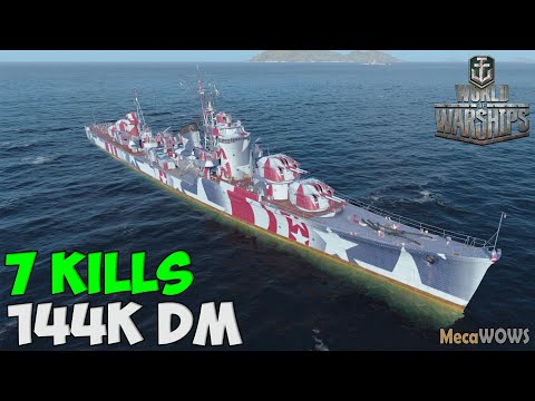 World of WarShips | Kitakaze | 7 KILLS | 144K Damage - Replay Gameplay 1080p 60 fps