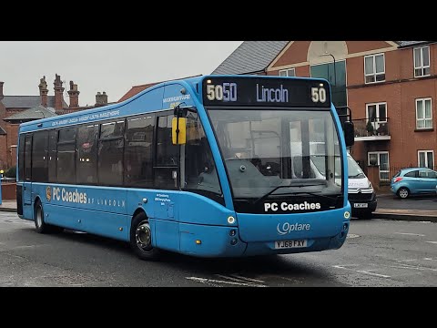 pc coaches Optare versa YJ68 FXY leaving Louth bus station on the 1045 50 for lincoln bus station
