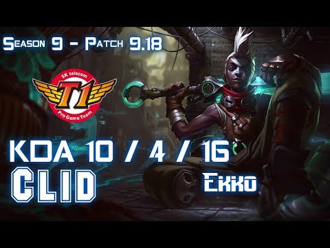 SKT T1 Clid EKKO vs NIDALEE Jungle - Patch 9.18 KR Ranked