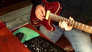 Video thumbnail for Harley Benton TE-90QM trans red thin line Telecaster style by lancpudn