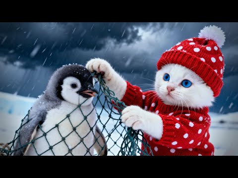 A Baby Penguin Was Trapped in the Storm… Until Snowy Came ❄️🐧