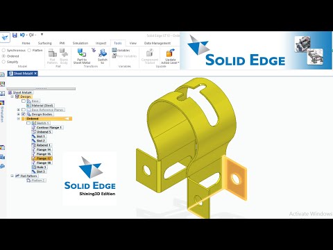 Solid edge tutorial - Sheet metal tutorial - Steel Bracket