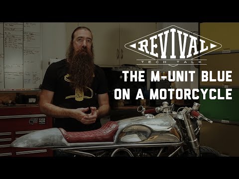 Revival Cycles' Tech Talk - The M-Unit Blue on an Actual Motorcycle