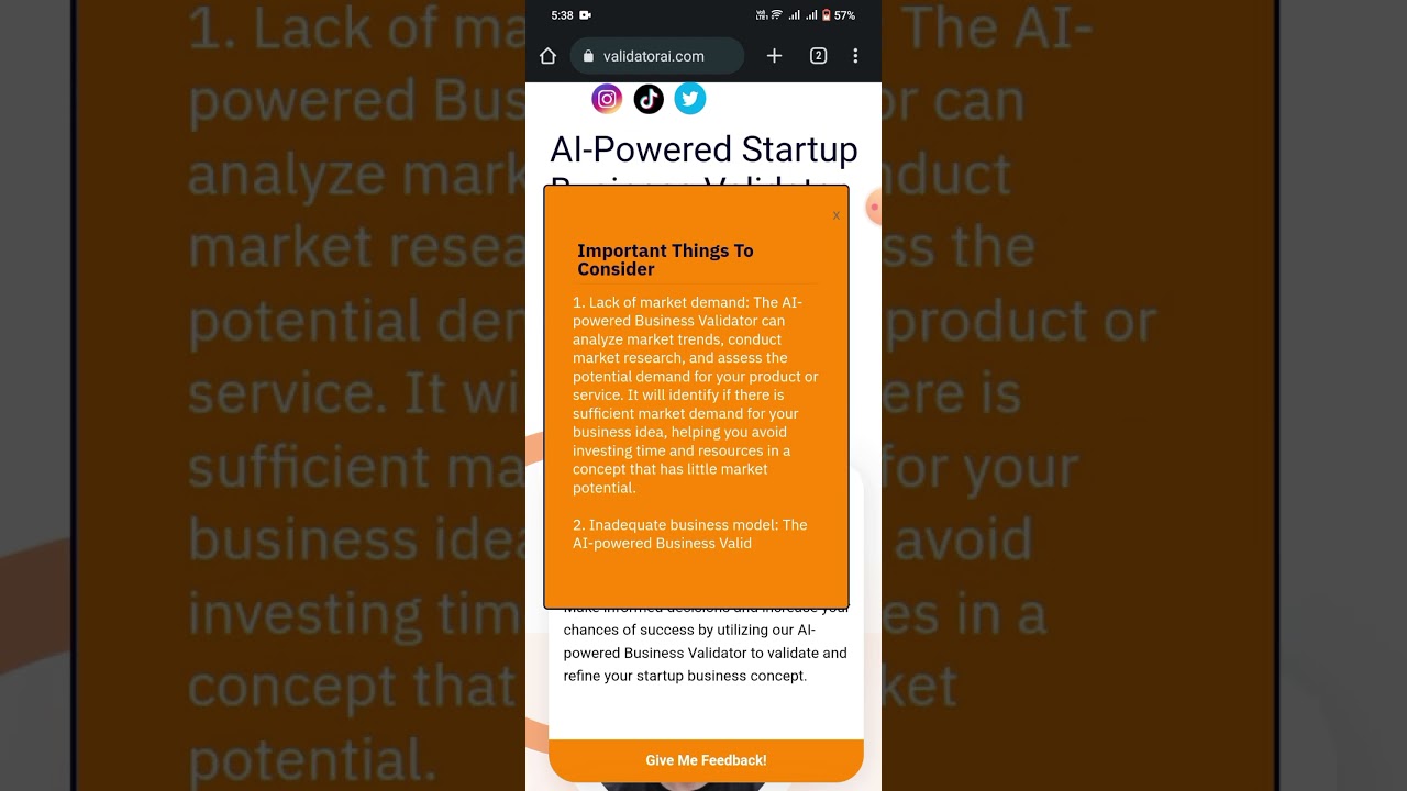 ValidatorAI.com - Get AI-Powered Business Validation in 20 Seconds | ValidatorAI Demo