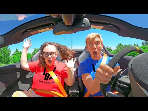 Mystery Neighbors Disguise Falls off in My NEW Supercar!! (Ellen's Face Reveal)