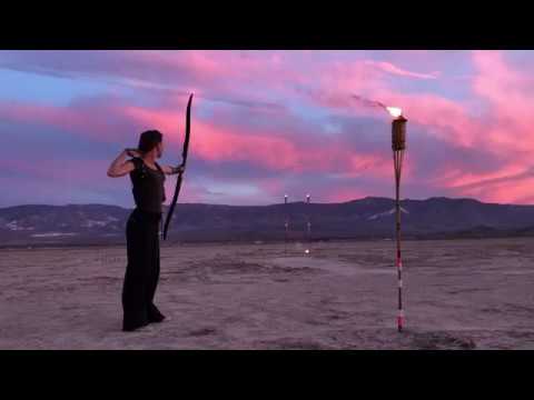 Fire archery practice, 4/22/18 - Anna