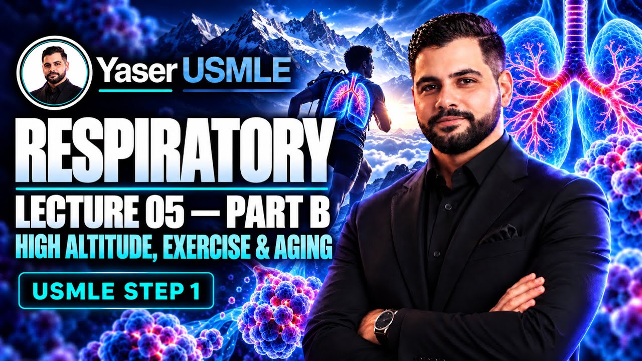 Respiratory Lecture 5-B (High altitude, Exercise, Aging) USMLE Step1, Dr Yaser, د ياسر
