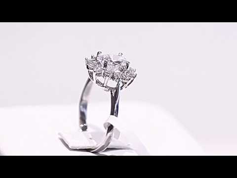 Popular Cluster Oval Engagement Ring