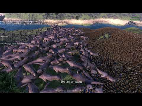 10,000 Golden Knights vs 500 T Rex ultimate Epic Battle Simulator