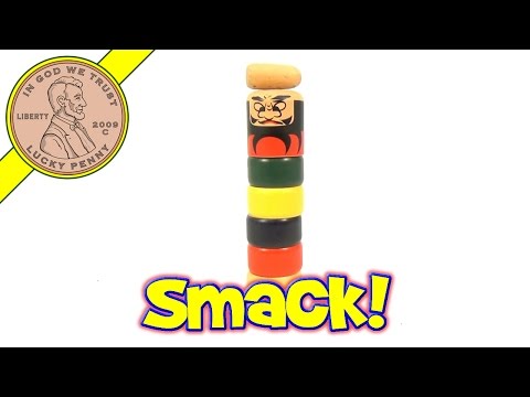 Japanese Daruma Otoshi Bodhidharma Wood Stacking Striking Hammer Game - English - LuckyPennyShop.com