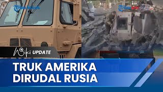Penampakan Truk Militer MTV Amerika Pengangkut Meriam Howitzer 777 Hangus Dihantam Rudal Rusia